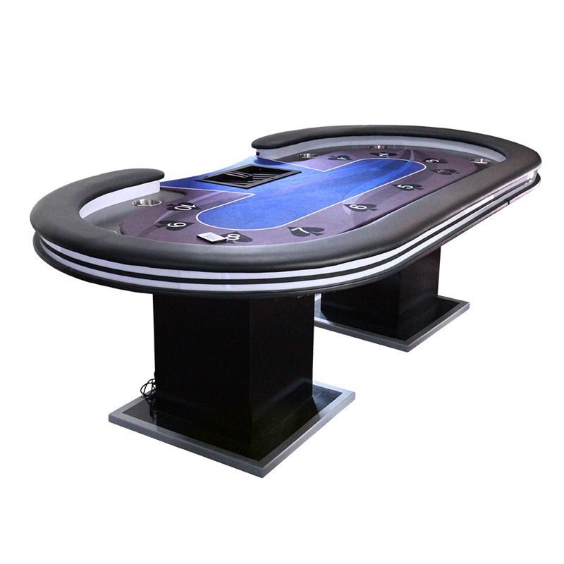 Mesa de juegos de póquer Casino de 8 a 10 asientos con tira de LED